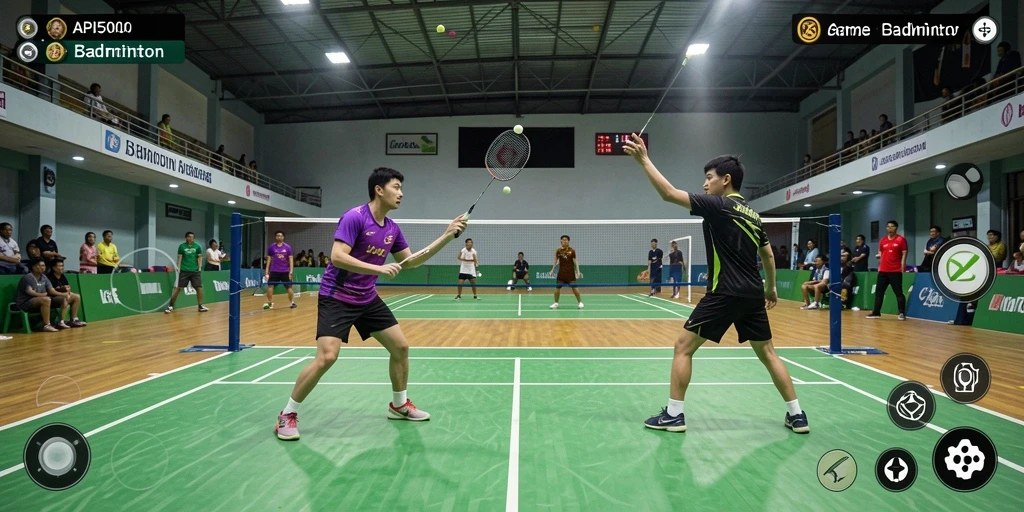 Antarmuka game Badminton yang menarik dan interaktif.