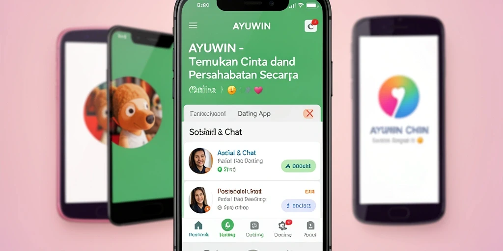 Tampilan antarmuka AYUWIN dengan fitur chat dan pencarian pengguna.