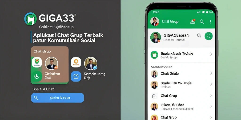 Antarmuka GIGA33 yang menunjukkan fitur Chat Grup yang intuitif.