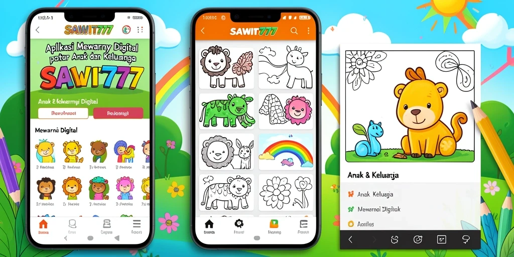 Antarmuka aplikasi SAWIT777 dengan fitur Mewarnai Digital yang interaktif.