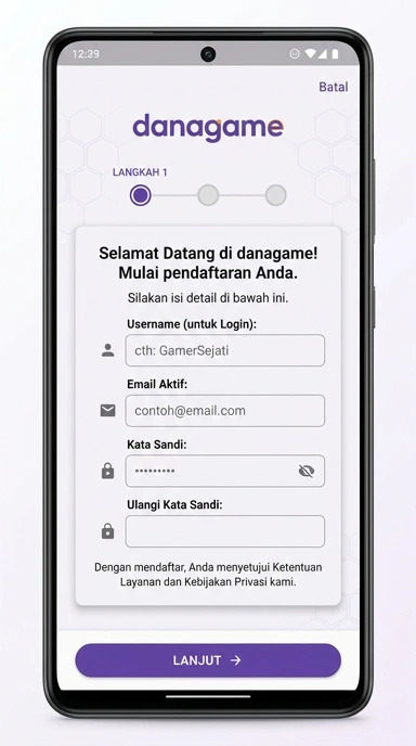 Panduan Membuat Akun Baru di danagame